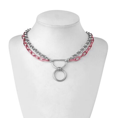 Collier Chaîne Rose - ROSE FLUO