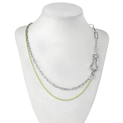 Silberne und grüne Halskette - GREEN ADDICTION