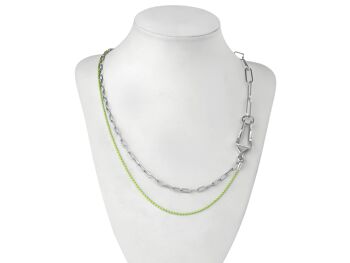 Collier Argent et Vert - GREEN ADDICTION 1