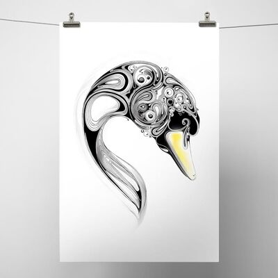 Swan Print A3