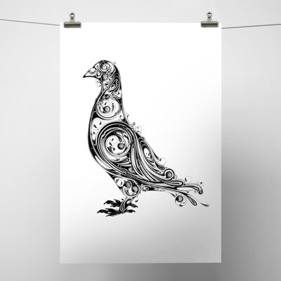 Pigeon Print A3