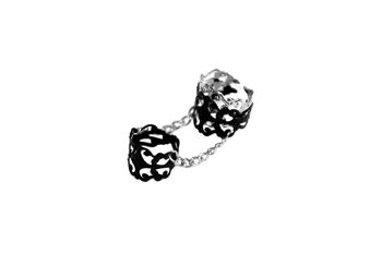 ENSEMBLE DE BAGUE x5 - Bagues Filigrane Noir et Argent "PIHA" 7