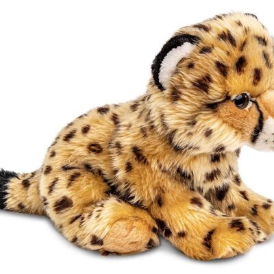 Cheetah cub, sitting - 22 cm (height) - Keywords: Exotic wild animal, plush, plush toy, stuffed animal, cuddly toy