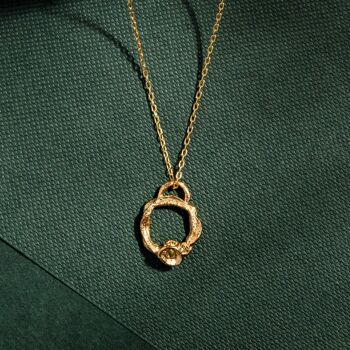 Collier Cercle Péridot et Branches d'Or - Petit 4