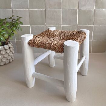 Tabouret Marocain Blanc S 2