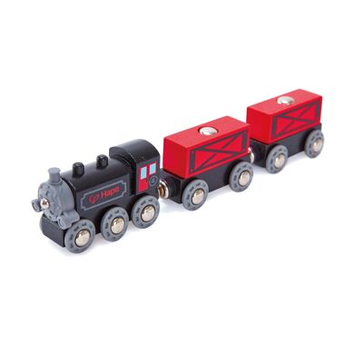 Hape - Holzspielzeug - Eisenbahnstrecke - Zubehör - Dampfgüterzug