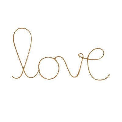 LOVE golden brass wire word