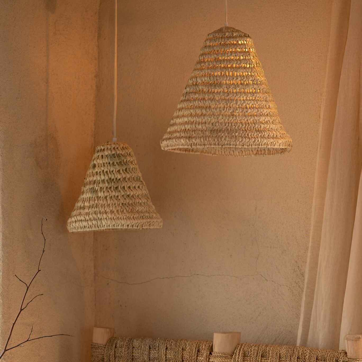 Pantalla cono de hoja de palma