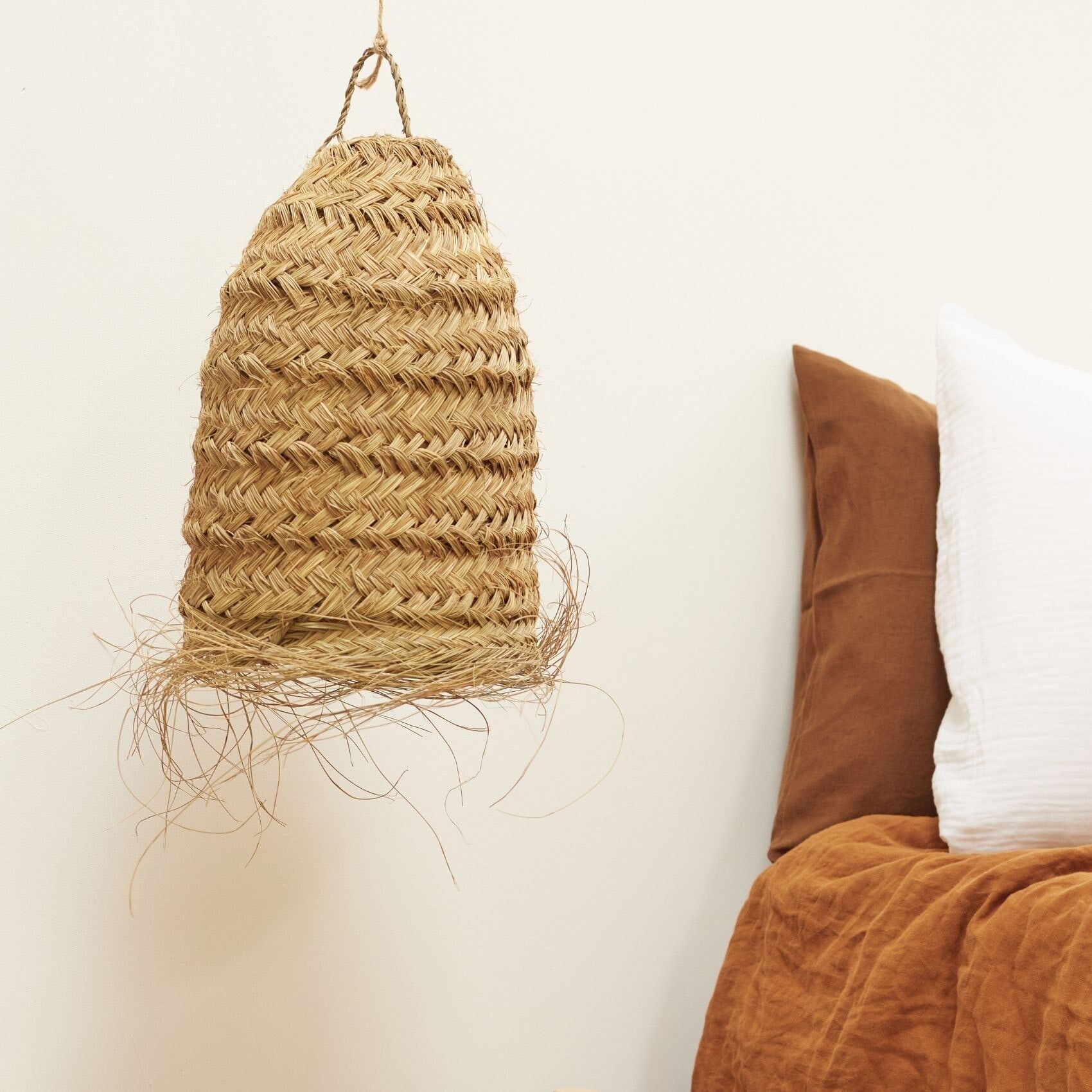 Lampada a sospensione tubolare 40 cm foglie di palma