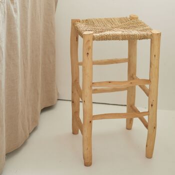 Tabouret de Bar en Bois de Laurier et Doum 1