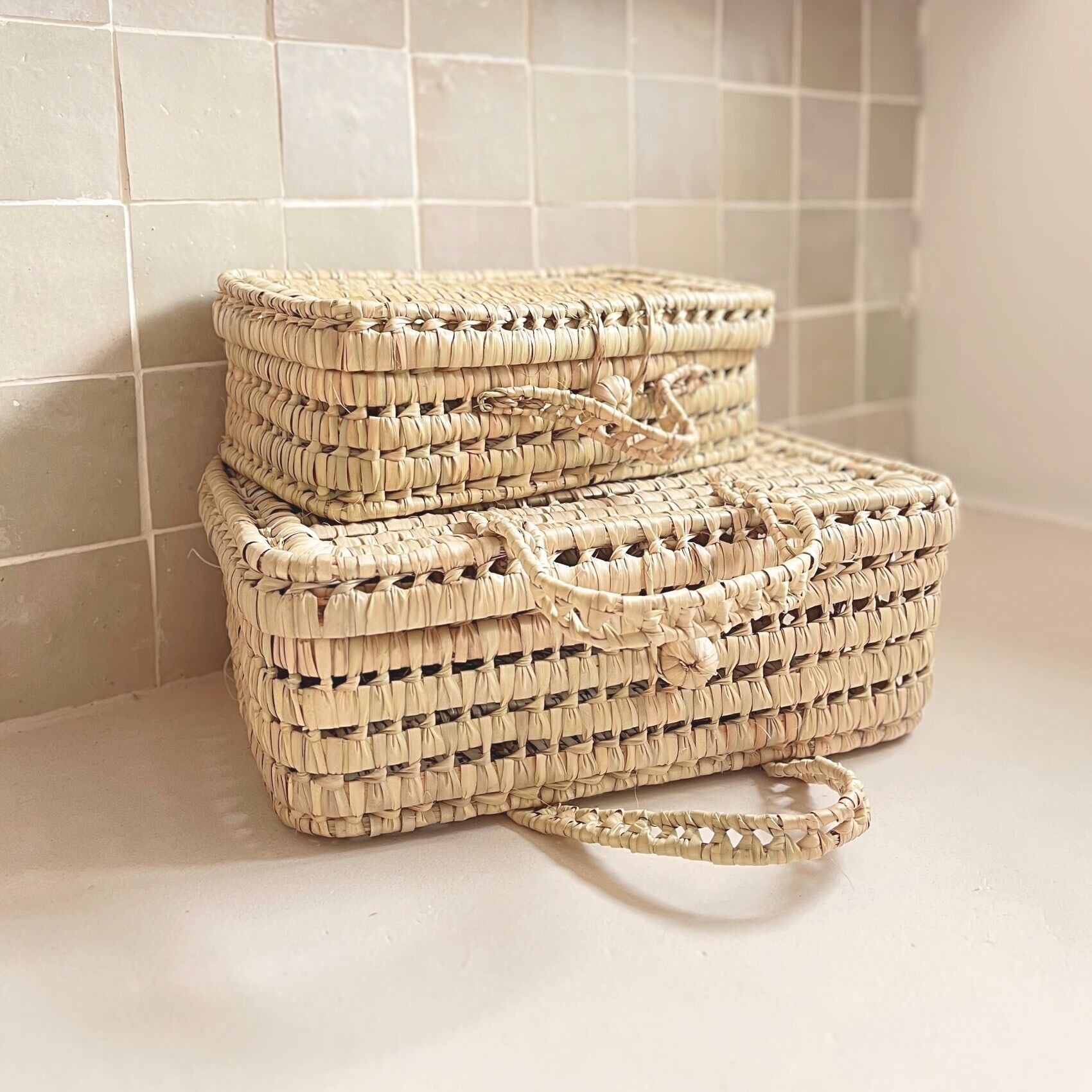 Valigia in foglia di palma