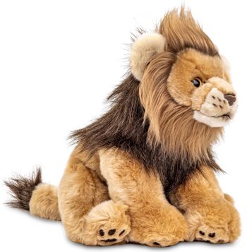 Lion, assis - 30 cm (longueur) - Mots clés : Animal sauvage exotique, peluche, peluche, peluche, peluche 3