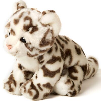 Leopardo de las nieves, sentado - 19 cm (alto) - Palabras clave: animal salvaje exótico, leopardo, peluche, peluche, peluche, peluche