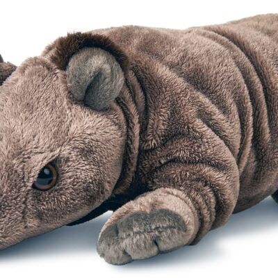 Rhinocéros, couché - 32 cm (longueur) - Mots clés : Animal sauvage exotique, rhinocéros, rhinocéros, peluche, peluche, peluche, peluche