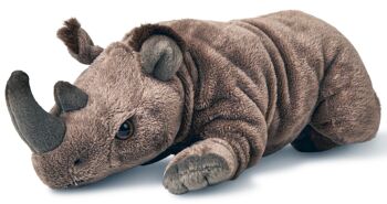 Rhinocéros, couché - 32 cm (longueur) - Mots clés : Animal sauvage exotique, rhinocéros, rhinocéros, peluche, peluche, peluche, peluche 1