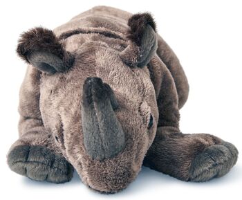 Rhinocéros, couché - 32 cm (longueur) - Mots clés : Animal sauvage exotique, rhinocéros, rhinocéros, peluche, peluche, peluche, peluche 2
