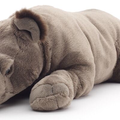 Nashorn, liegend - 54 cm (Länge) - Keywords: Exotisches Wildtier, Rhino, Rhinozeros, Plüsch, Plüschtier, Stofftier, Kuscheltier