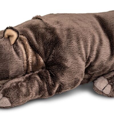 Hippo, lying - 46 cm (length) - Keywords: Exotic wild animal, hippo, hippopotamus, plush, plush toy, stuffed toy, cuddly toy