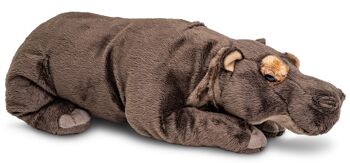 Hippopotame couché - 46 cm (longueur) - Mots clés : Animal sauvage exotique, hippopotame, hippopotame, peluche, peluche, peluche, peluche 2