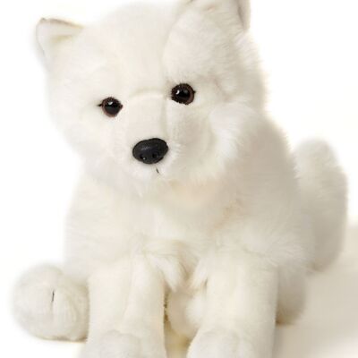 Arctic fox, sitting - 23 cm (height) - Keywords: Exotic wild animal, fox, snow fox, plush, plush toy, stuffed animal, cuddly toy