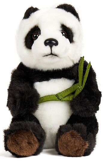 Ours panda avec feuille, assis - 17 cm (hauteur) - Mots clés : Animal sauvage exotique, ours, panda, peluche, peluche, peluche, peluche 1