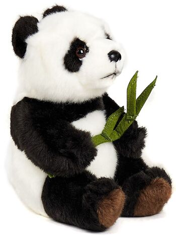 Ours panda avec feuille, assis - 17 cm (hauteur) - Mots clés : Animal sauvage exotique, ours, panda, peluche, peluche, peluche, peluche 2