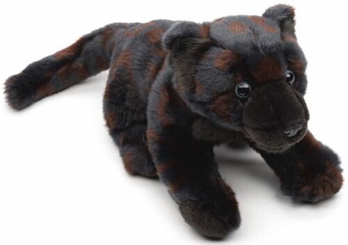 Schwarzer Panther, sitzend - 25 cm (Länge) - Keywords: Exotisches Wildtier, Plüsch, Plüschtier, Stofftier, Kuscheltier
