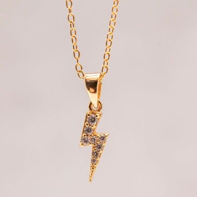 Sparkly Gold Lightning Bolt Necklace