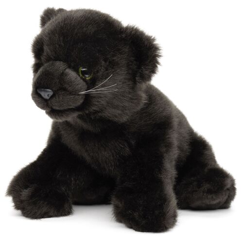 Schwarzer Panther Baby, sitzend - 25 cm (Länge) - Keywords: Exotisches Wildtier, Plüsch, Plüschtier, Stofftier, Kuscheltier