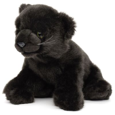 Bebé Pantera Negra, sentado - 25 cm (largo) - Palabras clave: animal salvaje exótico, peluche, peluche, peluche, peluche
