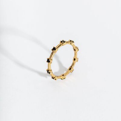Black and Gold Stacking Ring