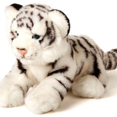 Cucciolo di tigre bianca, seduto - 20 cm (altezza) - Parole chiave: animale selvatico esotico, peluche, peluche, animale di peluche, peluche