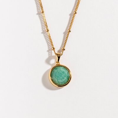 Collier Or Disque Amazonite