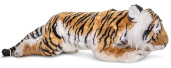 Tigre, couché - 75 cm (longueur) - Mots clés : Animal sauvage exotique, peluche, peluche, peluche, peluche 3