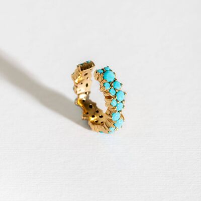 Turquoise and Gold Vermeil Galaxy Ear Cuff