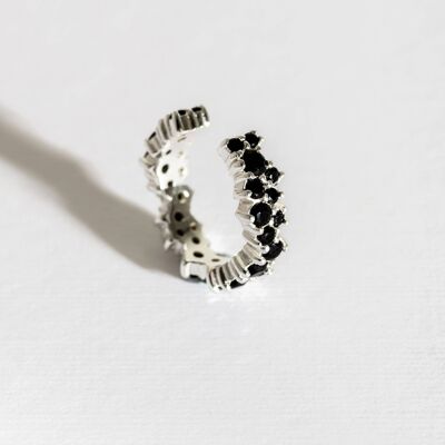 Ear Cuff Galaxy Scatter negro y plateado