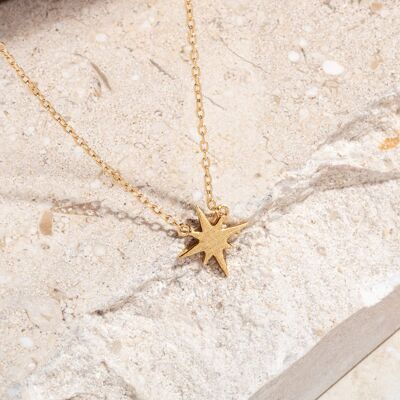 Brushed Gold North Star Necklace