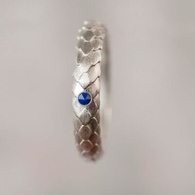 Art-Deco-Silberring mit Lapislazuli