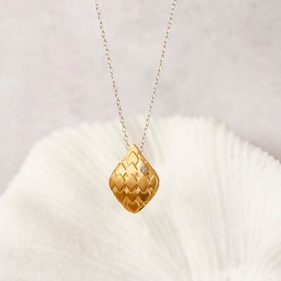 Diamond Necklace with Art Deco Gold Pendant