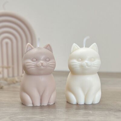 Kerze in sitzender Katzenform – Geschenk für Katzenliebhaber – süße Katzen
