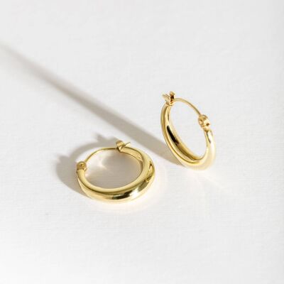 Orecchini a cerchio curvo in oro massiccio da 9 ct (15 mm)