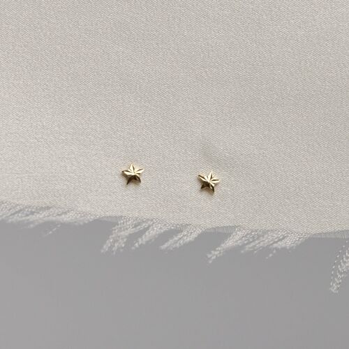 9ct Solid Gold Star Stud Earrings