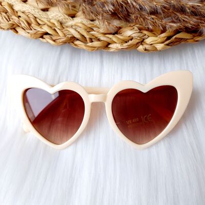 Lunettes de soleil enfant Coeur beige | des lunettes de soleil