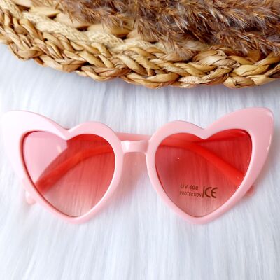 Lunettes de soleil enfant Coeur rose | des lunettes de soleil