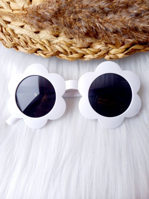 Children's sunglasses Flower round white | sunglasses