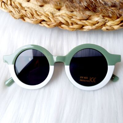 Gafas de sol para niños Retro Verde/blanco | Gafas de sol