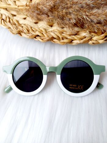 Lunettes de soleil enfant Retro Vert/blanc | des lunettes de soleil