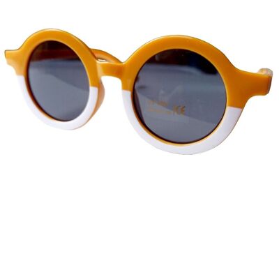 Kindersonnenbrille Retro Gelb/Weiß | Sonnenbrille