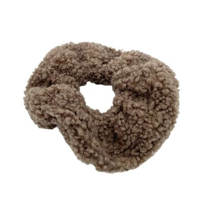 Scrunchie hairband teddy taupe