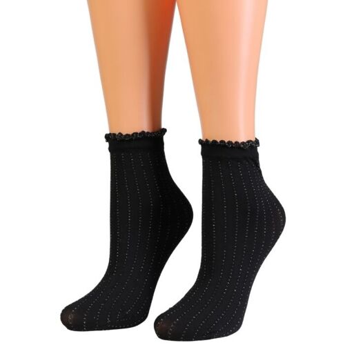 NEYA black sparkly sheer socks size 6-9